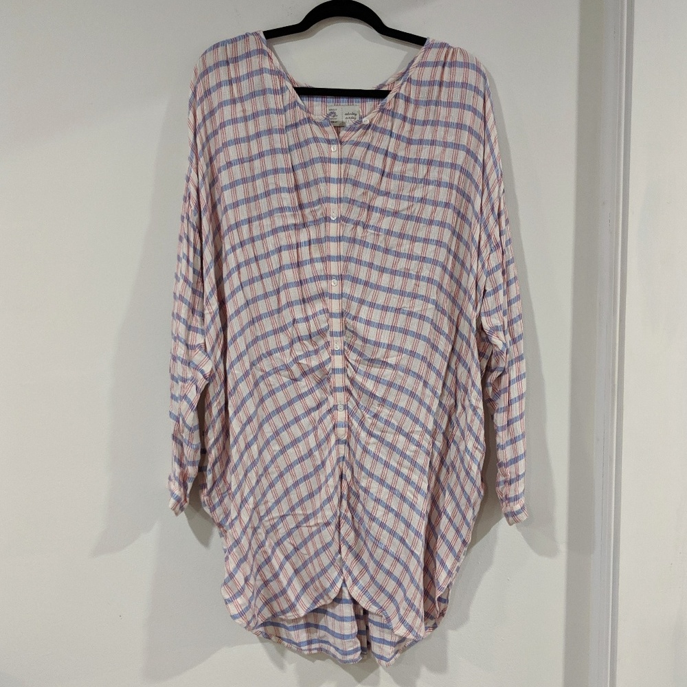 Oversized Plaid Top ANTHROPOLOGIE